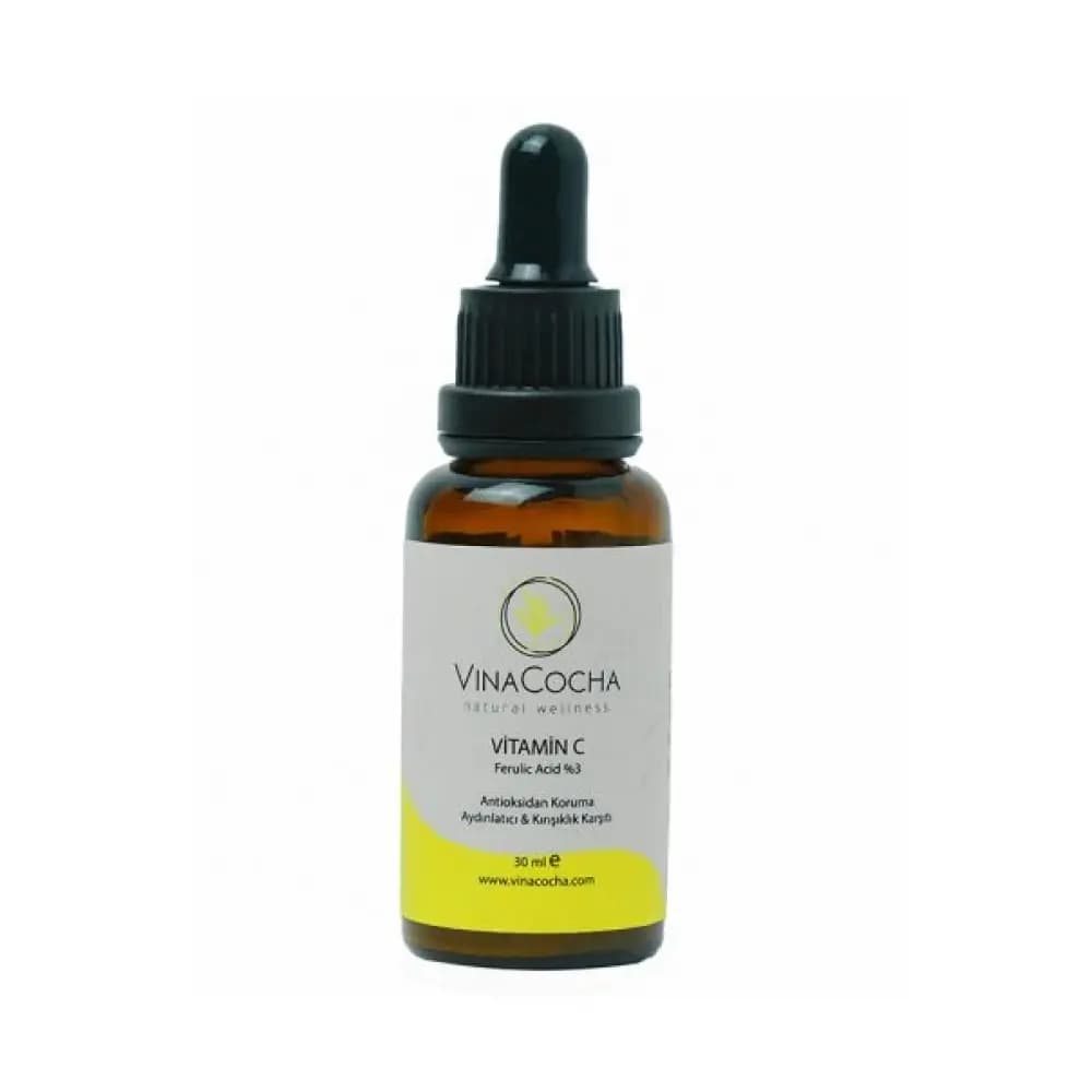 Vinacocha Aydınlatıcı ve Kırışıklık Karşıtı Vitamin C Ferulic Asid %3 Serum 30 ml