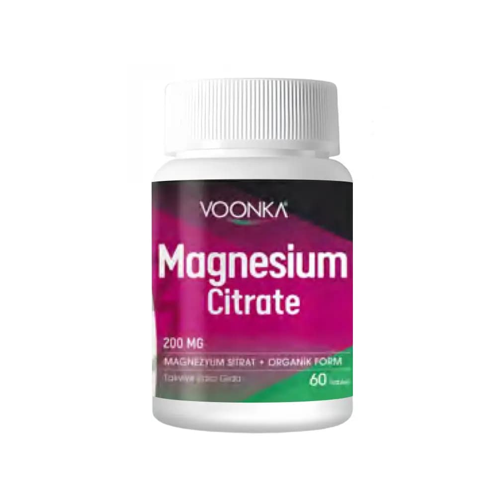 Voonka Magnesium Citrate 200 mg Magnezyum İçeren 60 Tablet