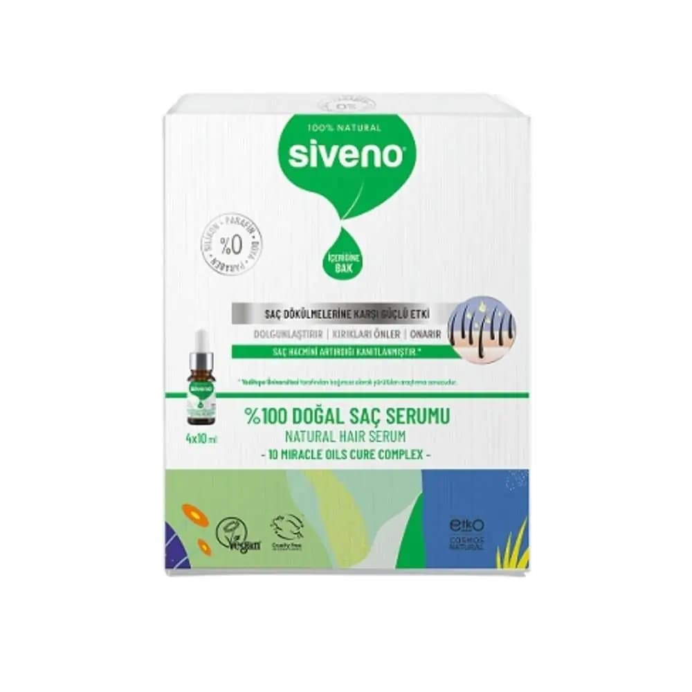Siveno %100 Doğal Saç Serumu 4x10 ml