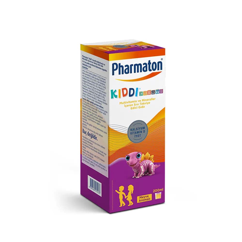 Pharmaton Kiddi Growth Multivitamin ve Mineral İçeren Sıvı 200 ml - Meyve Aromalı