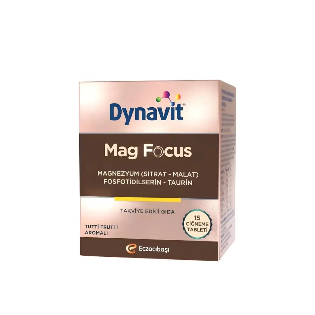 Dynavit Mag Focus Tutti Frutti Aromalı 15 Çiğneme Tableti