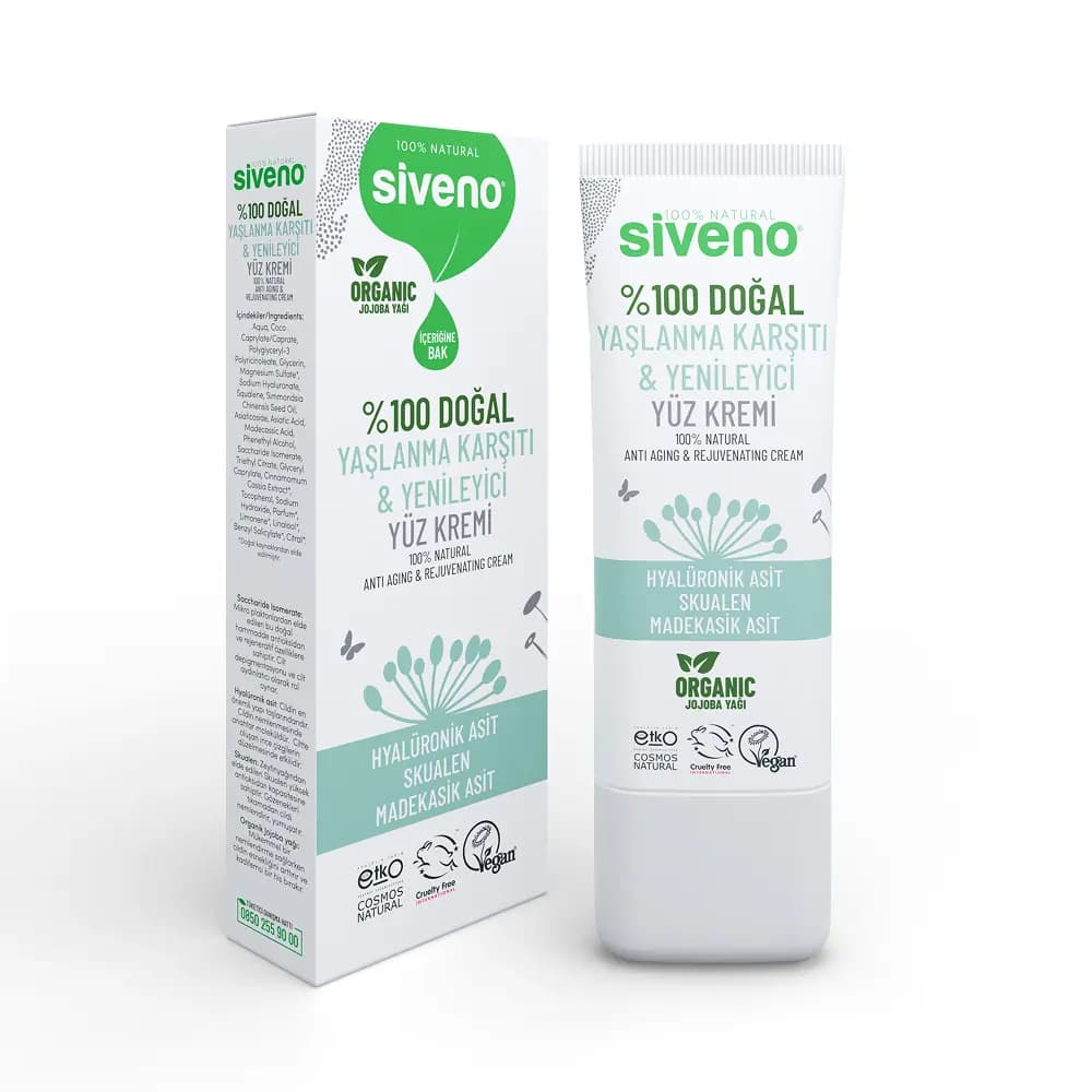 Siveno %100 Doğal Yaşlanma Karşıtı Yüz Kremi 30 ml