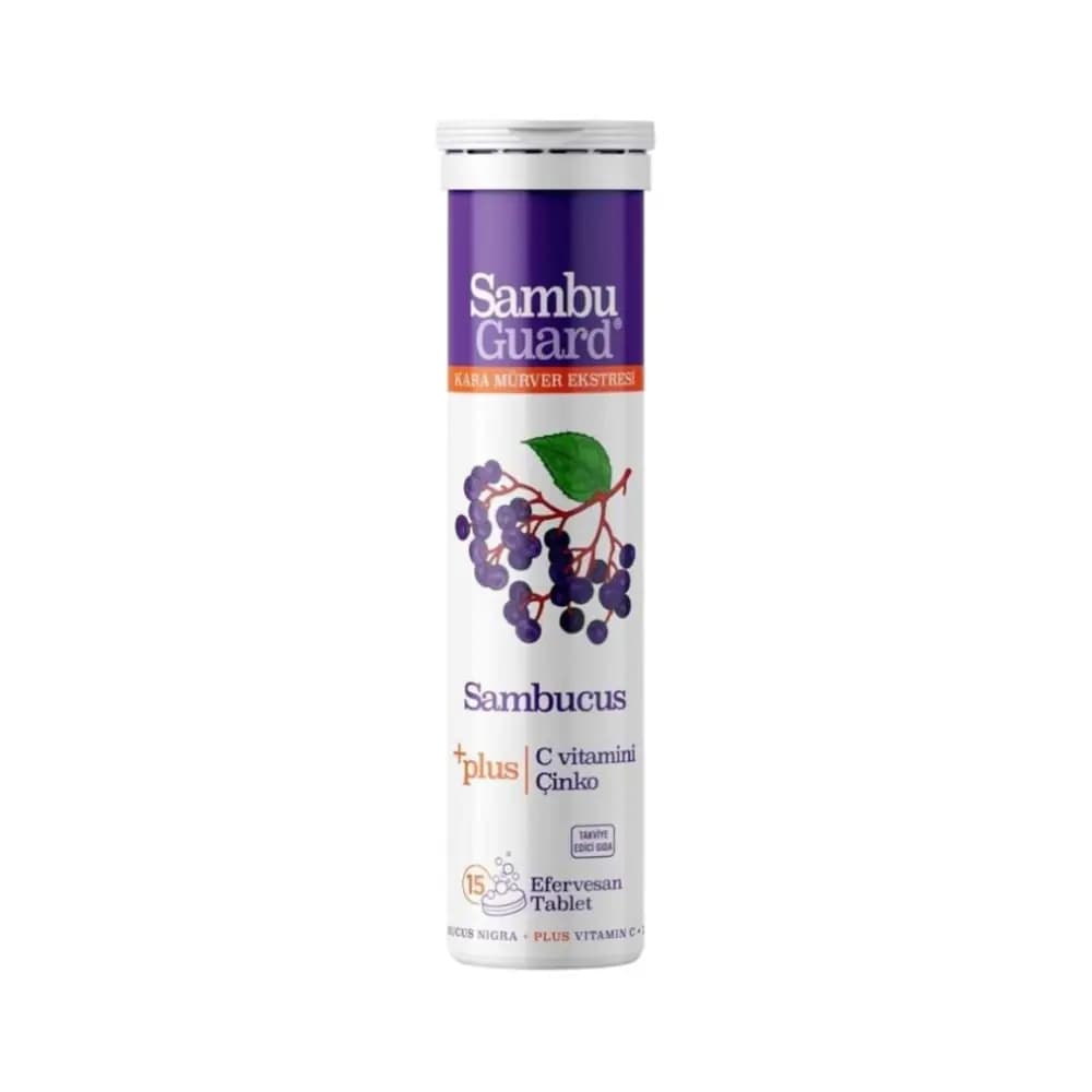 Suda Vitamin Sambu Guard Sambucus Plus+ Kara Mürver 15 Efervesan