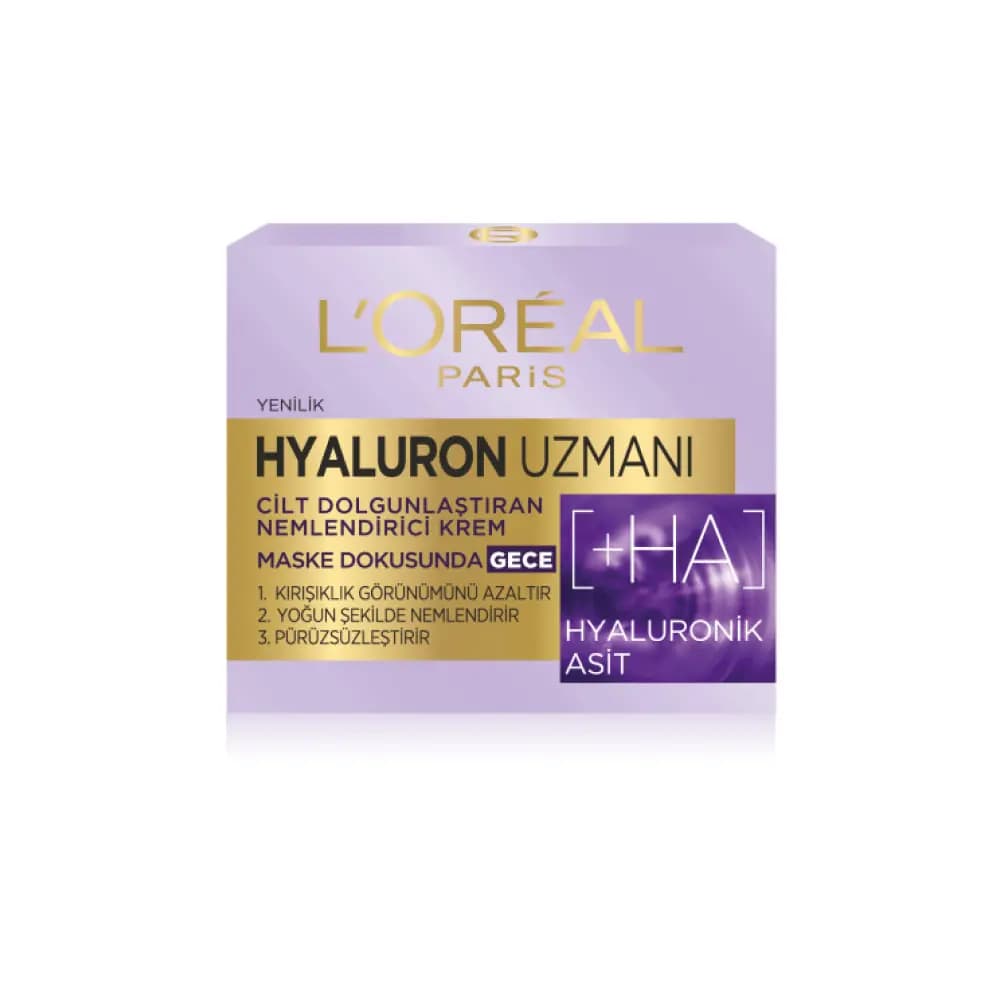 Loreal Paris Hyaluron Uzmanı Cilt Dolgunlaştıran Nemlendirici Gece Kremi 50 ml
