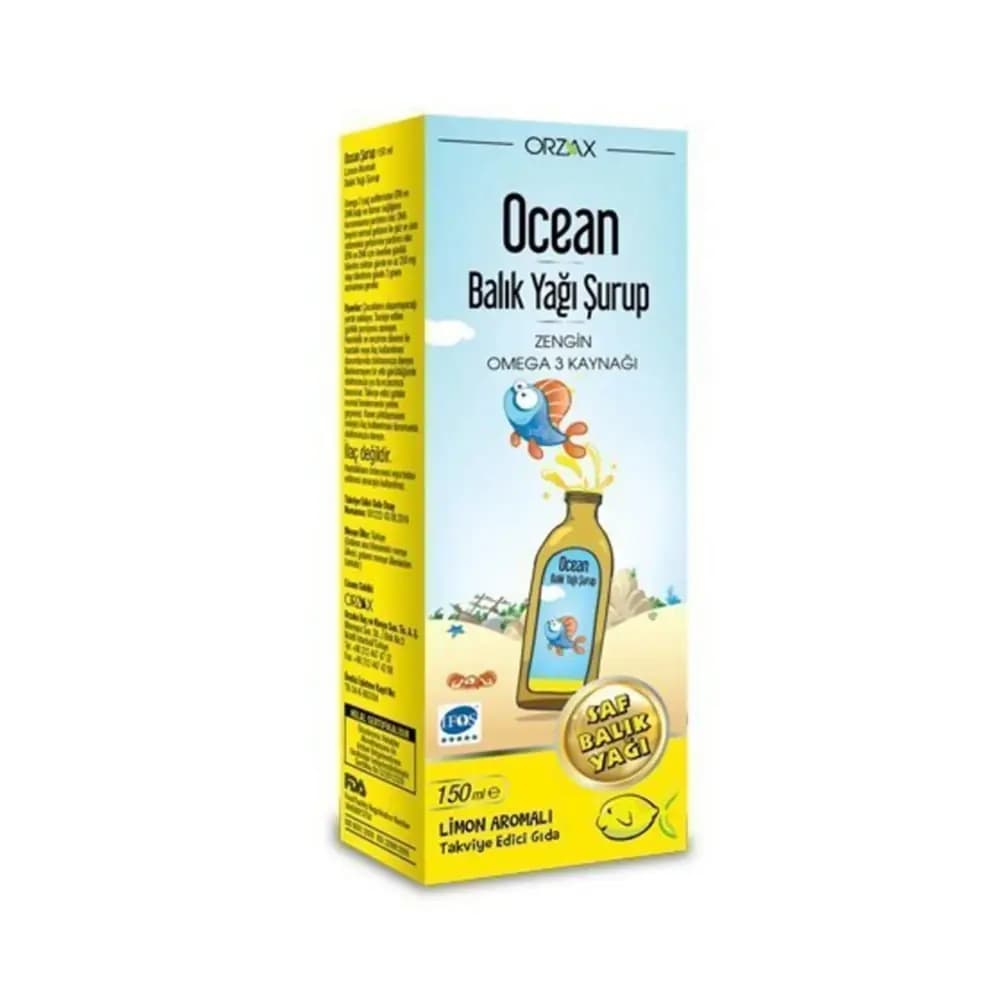 Orzax Ocean Omega3 Limon Aromalı Şurup 150 ml
