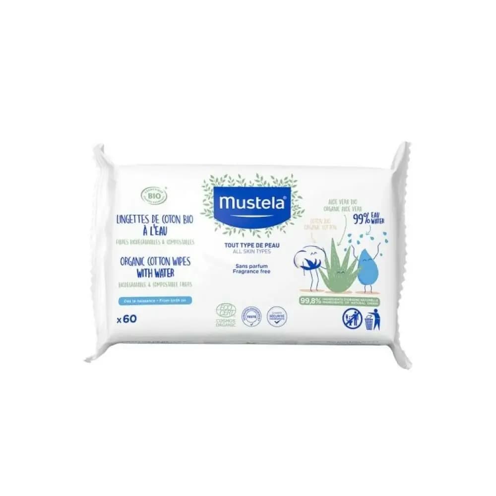 Mustela Organic Pamuklu Islak Mendil 60 Adet